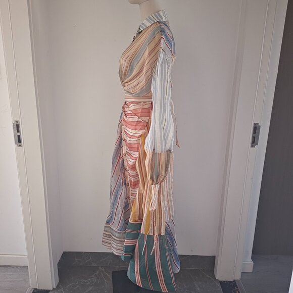 Zimmermann Rebellion Striped Midi Dress - Picture 3 of 13